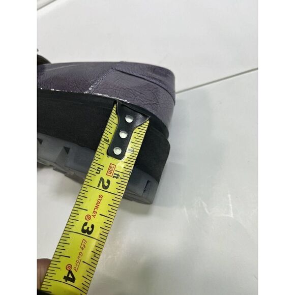 Free People Womens Purple Gray Loafer Lug Sole Patent Leather Shoes 40 EU 10 US - Picture 7 of 16